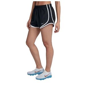 Nike Dri-Fit Tempo Running Shorts Womens XS Black White Swoosh Classic Training